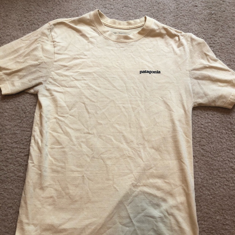 pale yellow patagonia t shirt